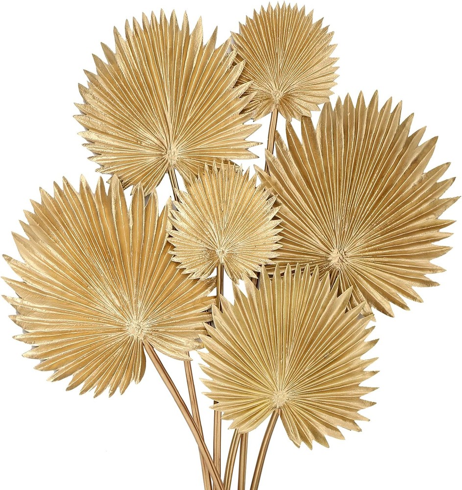 DILATATA Pu Foam Gold Artificial Palm Leaves Faux Tropical