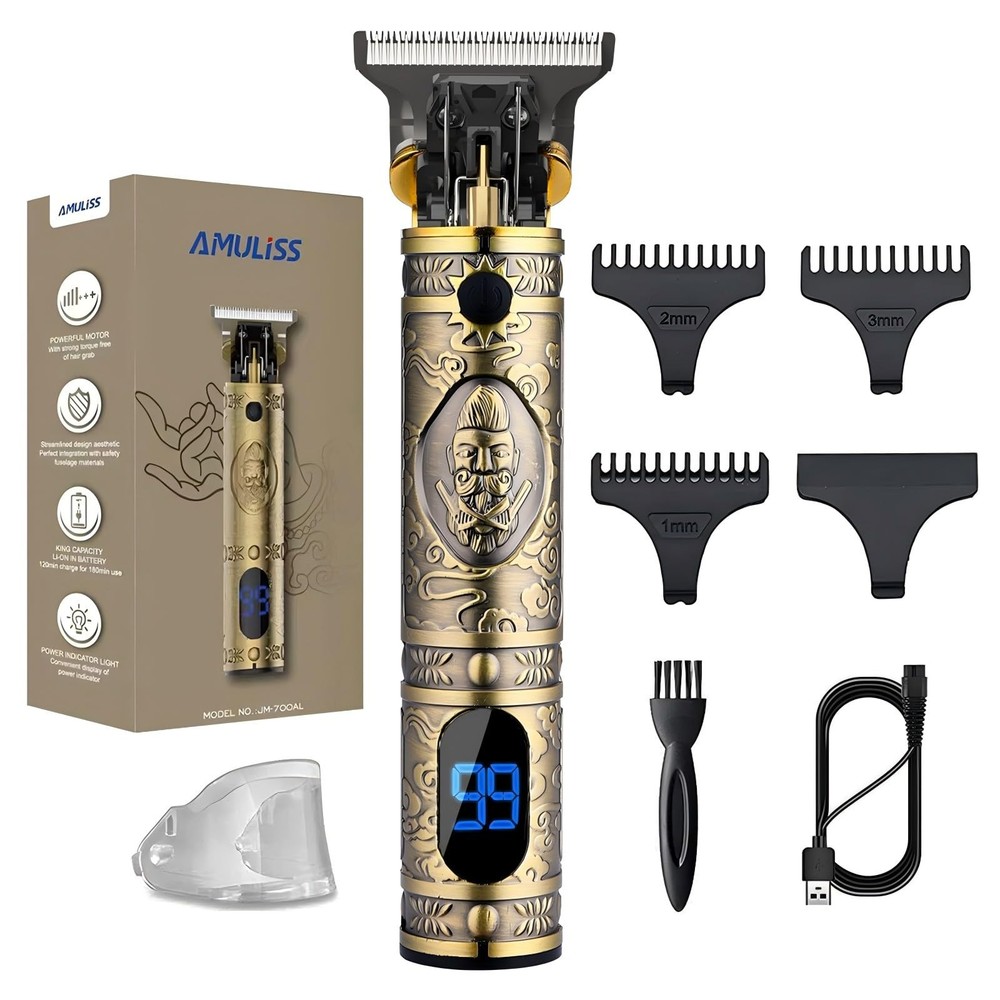 Amuliss Professional Mens Hair Clippers Zero Gapped Cordless Trimmer...