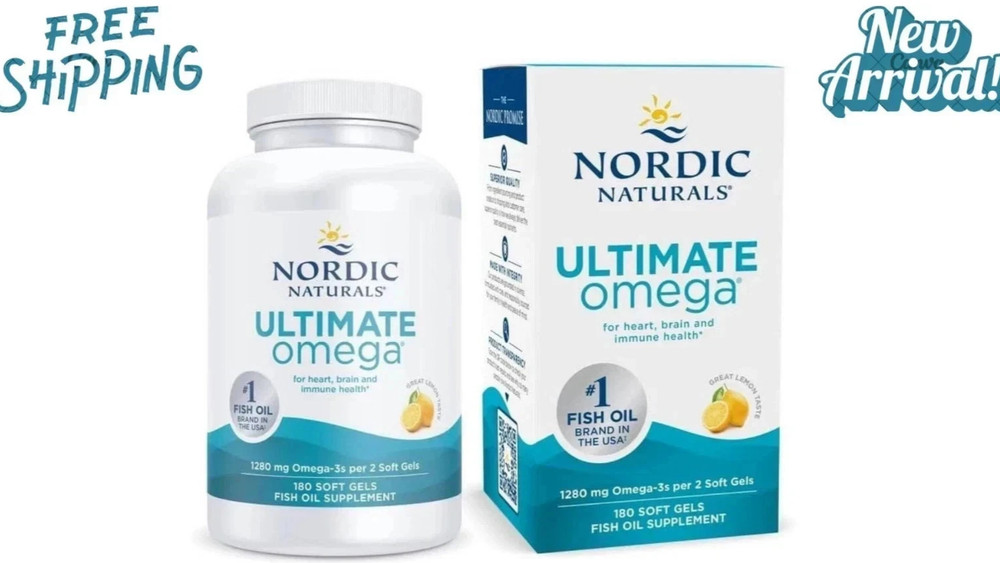 Nordic Naturals Ultimate Omega Lemon Flavour 1280 mg 180 Soft Gels EXP 03/2028