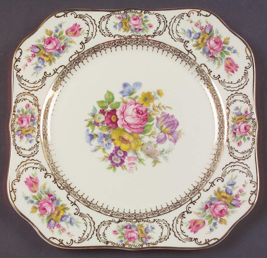 Rosenthal - Continental Queen's Bouquet Square Luncheon Plate 6444331