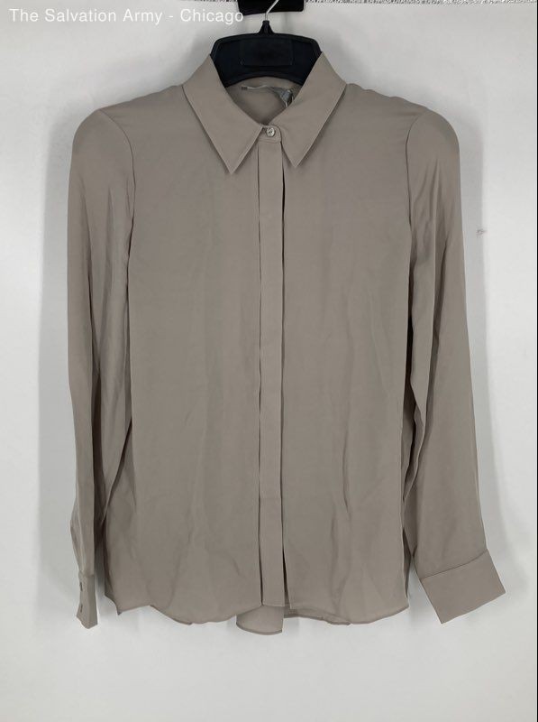 Vince Womens Concrete Long Sleeve Collared Button-Up Shirt Size 6