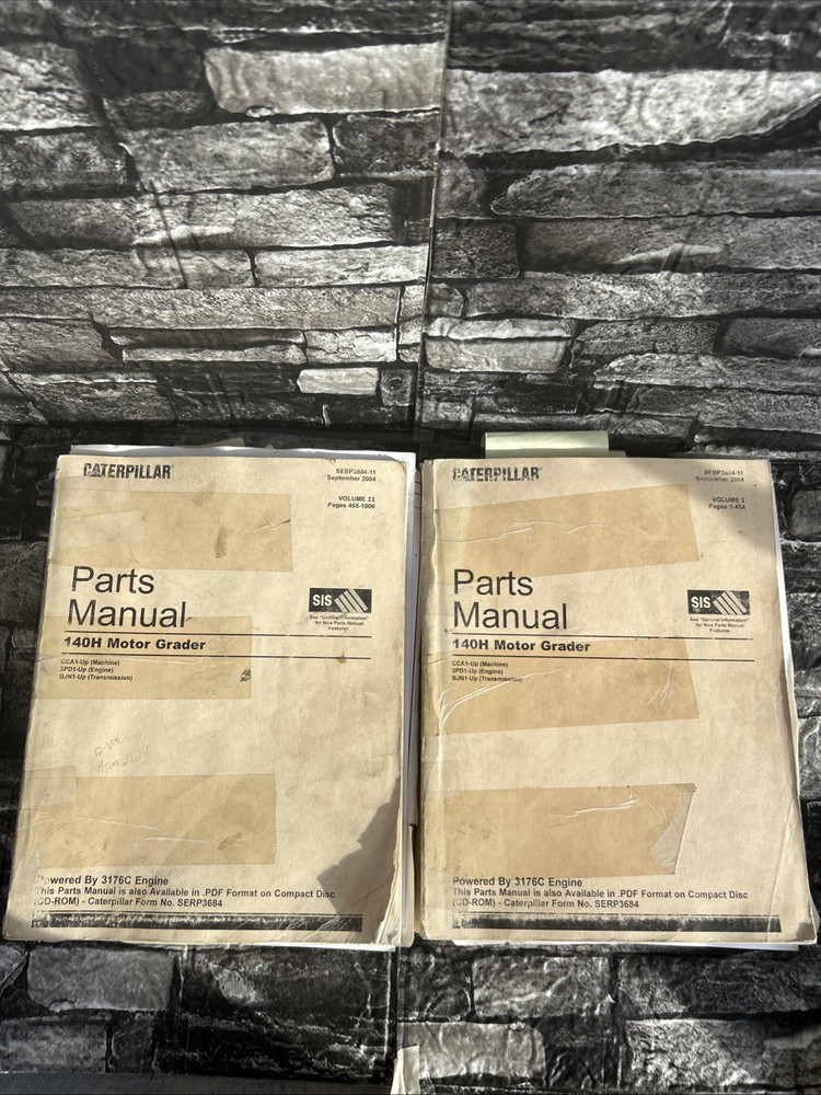 CAT 140H motor Grader Parts Manual SEBP3684-11 VOLUME 1,2