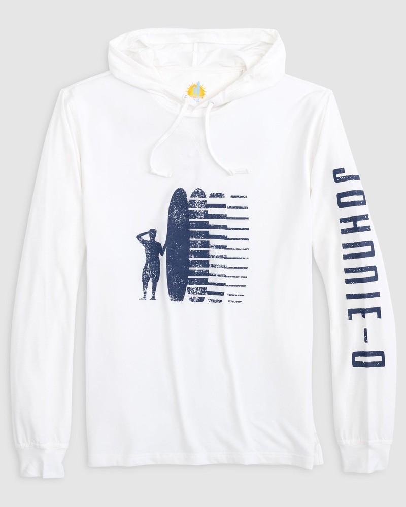 johnnie-O Arden Performance T-Shirt Hoodie White Size XL