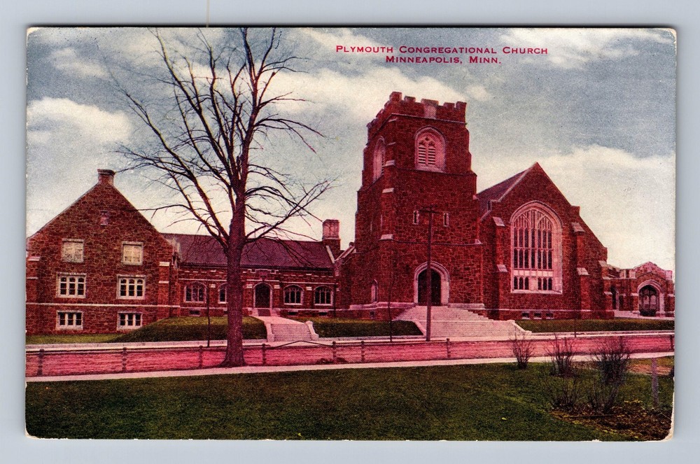 Minneapolis MN-Minnesota Plymouth Congregational Church Vintage Postcard