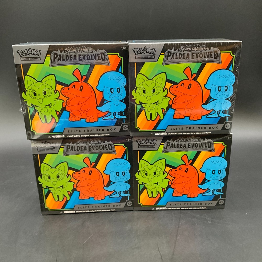 Lot of (4) Pokemon TCG Paldea Evolved Elite Trainer Boxes SEALED ETBPROBSTEIN123 is actively accepting CONSIGNMENTS !!