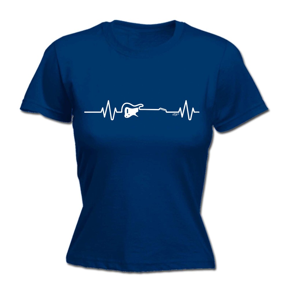 Electric Guitar Pulse - Womens T Shirt Funny T-Shirt Novelty gift tshirt