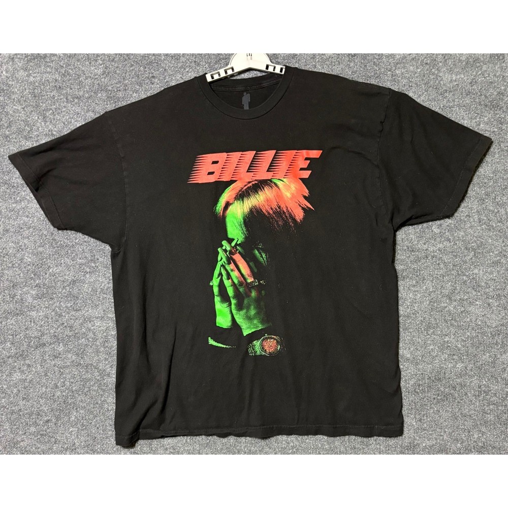 Billie Eilish Mens XXL T-Shirt Black Graphic Print Short Sleeve Crew Neck