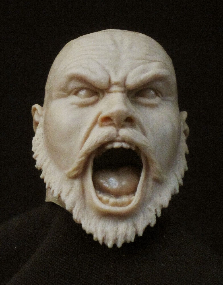 #4135 CUSTOM RESIN UNPAINTED VIKING HEAD SCULPT Action figures 1/6 Scale