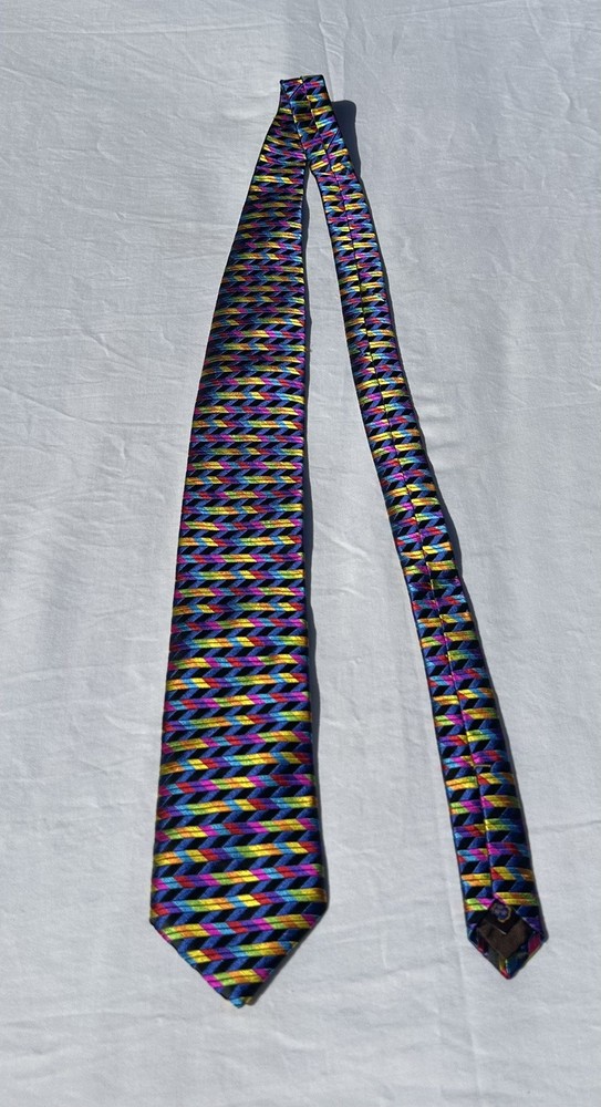 Robert Talbott Best Of Class Silk Tie Colorful Geometric Chevron Pattern Unique