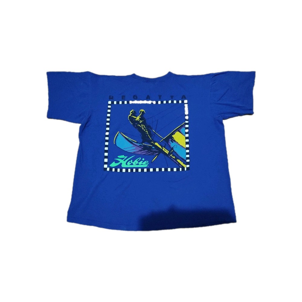 Vintage Hobie Surfboard Mens Blue Graphic T Shirt XXL Made In USA