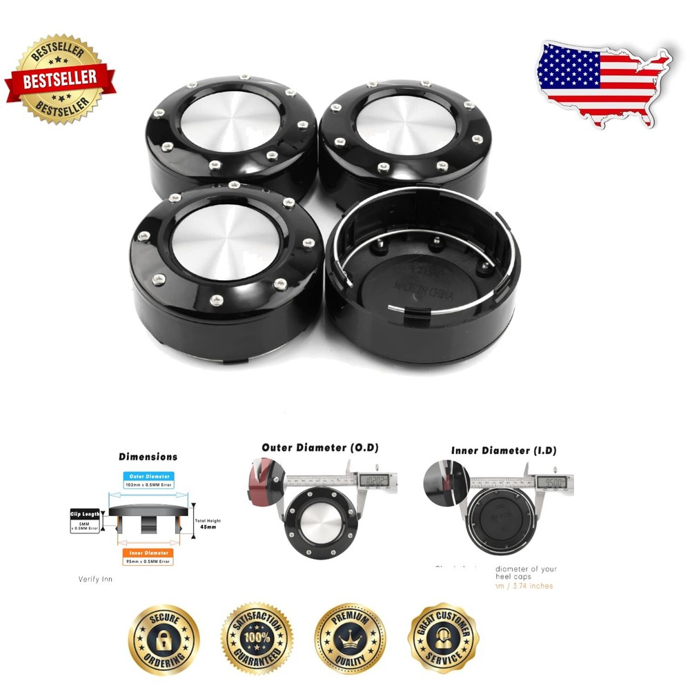 Stylish 102mm ABS Plastic Wheel Caps for Enhanced Vehicle Aesthetics - 4 Pack