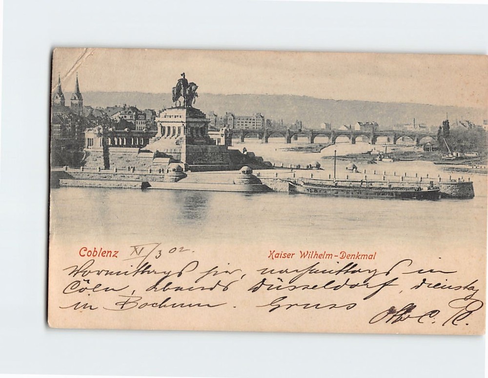 Postcard Kaiser Wilhelm Denkmal Koblenz Germany