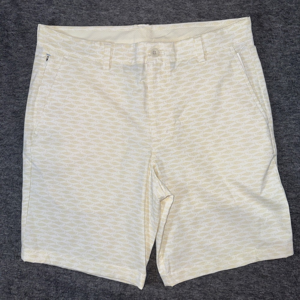 Vineyard Vines Mens On The Go OTG Shorts Performance Sardine Print Sz 33 NEW