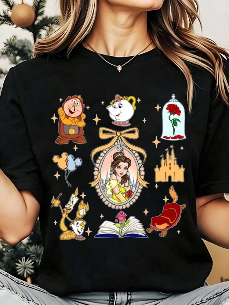 Disney T-Shirt Beauty And The Beast  Men Women Unisex