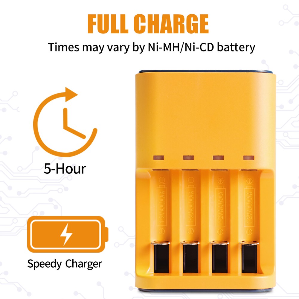 Universal Smart Battery Charger 4-Slot for AA AAA 1.2V Rechargeable Batteries
