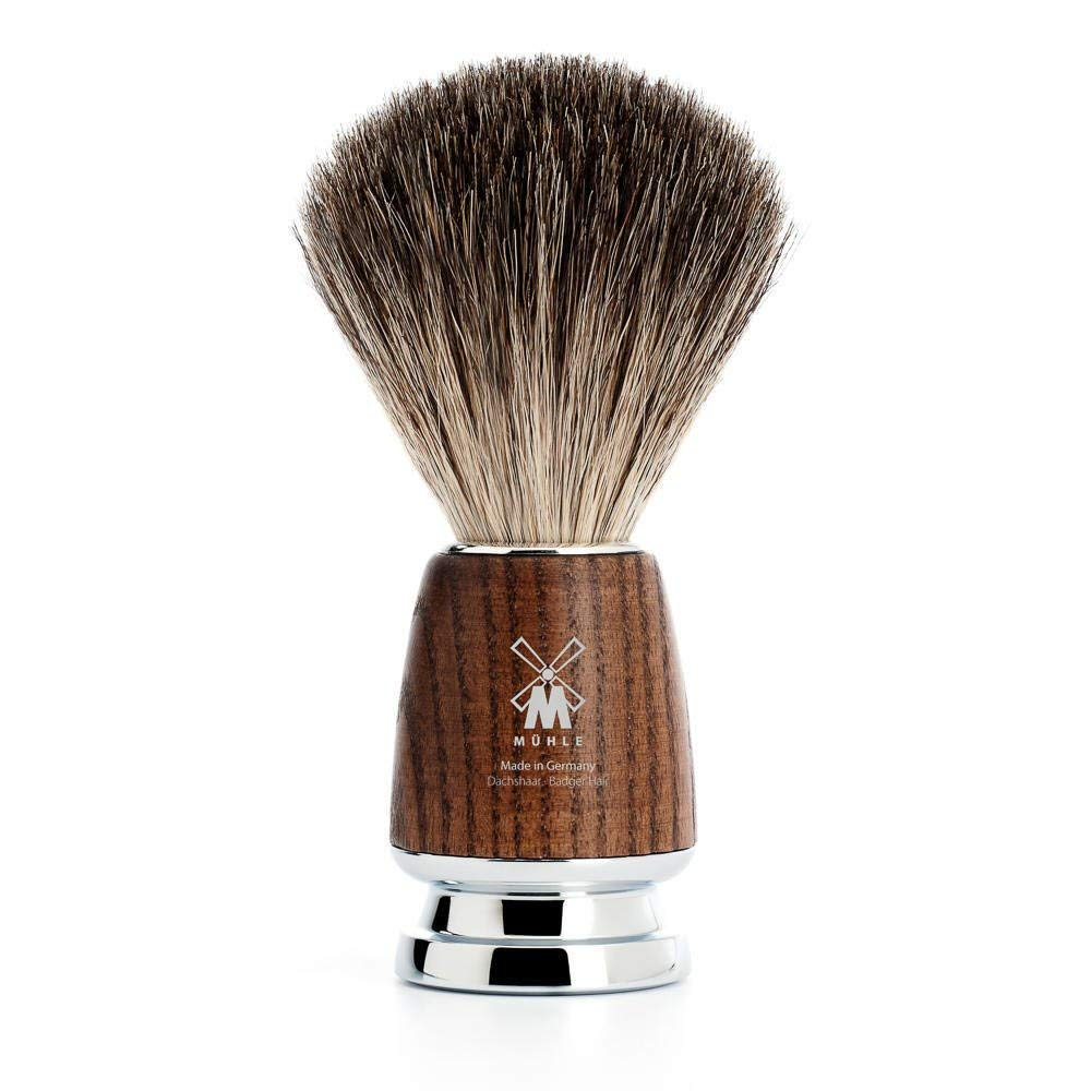 RYTMO Pure Badger Shaving Brush | High-Grade Steamed Resin Handle with Chrome Ac-image