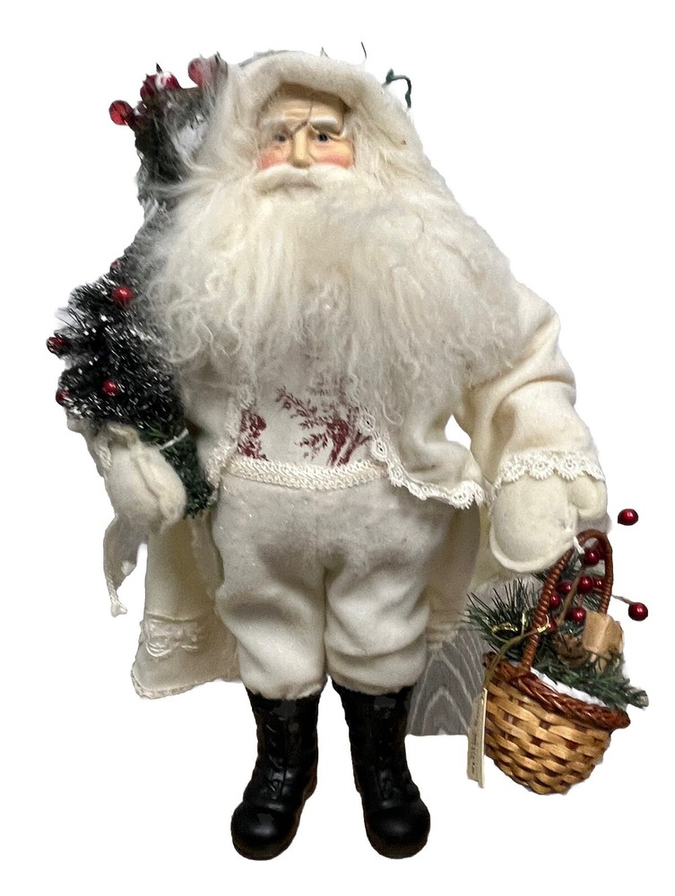 Dept 65 Santa Figurine Statue Old World Christmas White Limited Edition 2004 18i