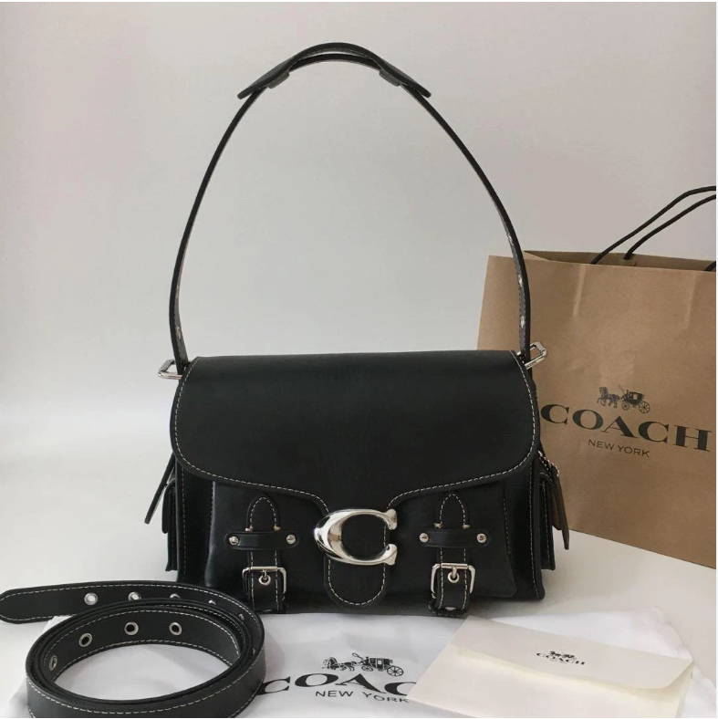 COACH Black Cargo Soft Tabby Crossbody Shoulder Bag CT721