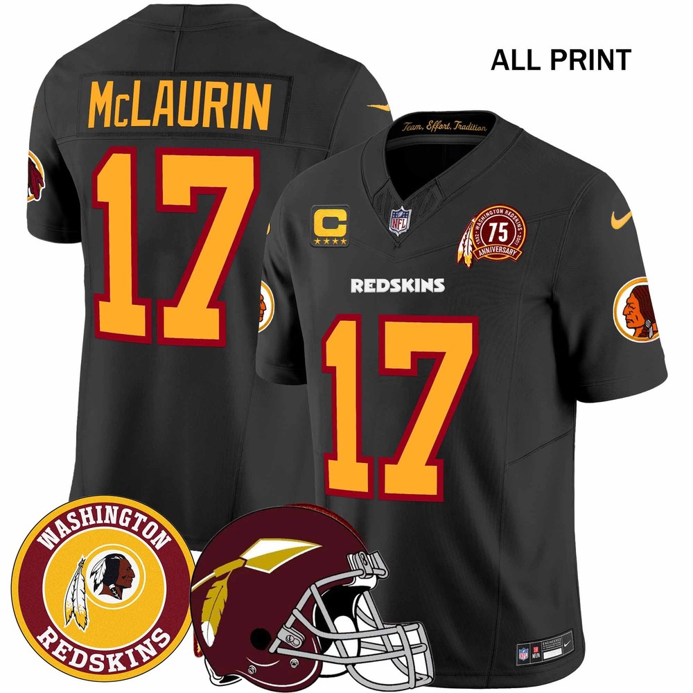 Washington Redskins 75th Anniversary Terry McLaurin #17 Football Jersey - All Print Options