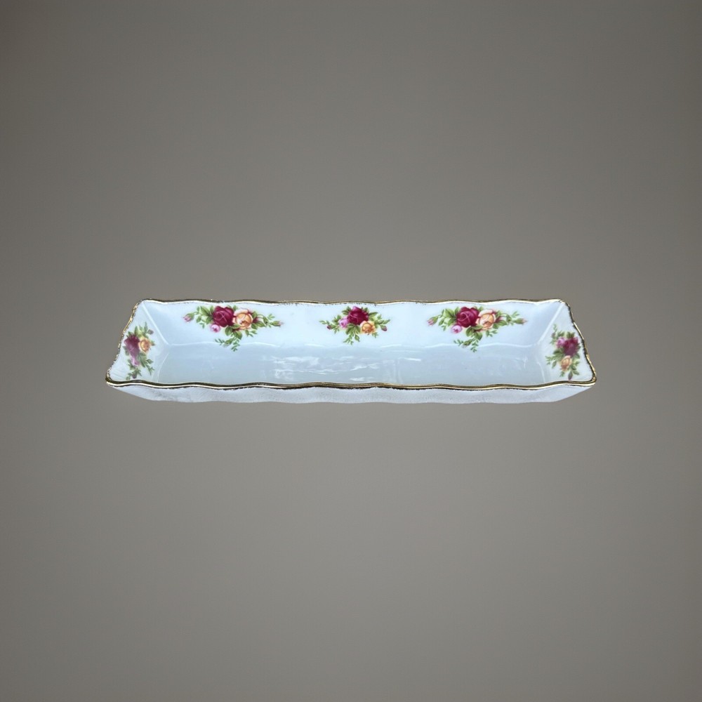 Mid-Century Modern Royal Albert Bone China mint tray OLD COUNTRY ROSES c.1962+