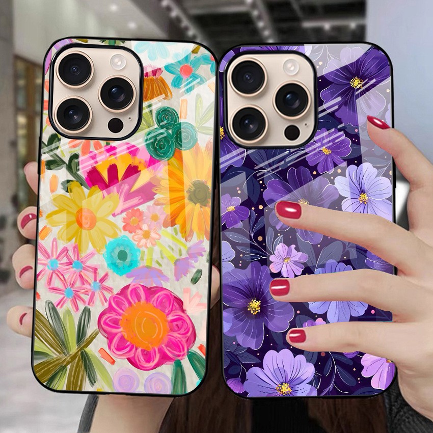 For iPhone 17 Air 17 16 Pro Max 15 14 13 12 11 XR 7 XS SE2 SE3 flower Phone Case