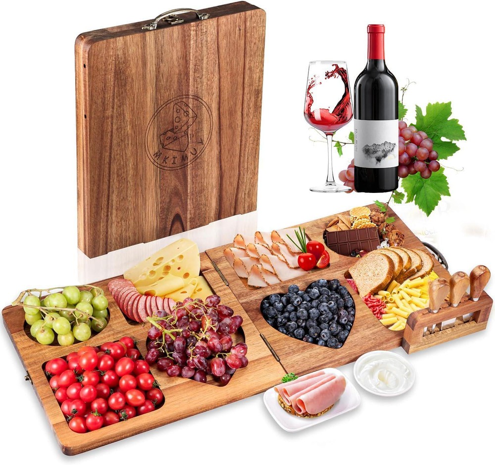 Acacia Charcuterie Boards, Wood Cheese Platter, Large Wooden Personalized for-image