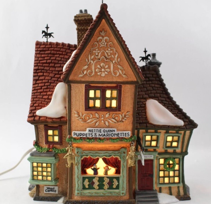 Dept 56 Porcelain Dickens Village Nettie Quinn Puppets Marionettes House #58344