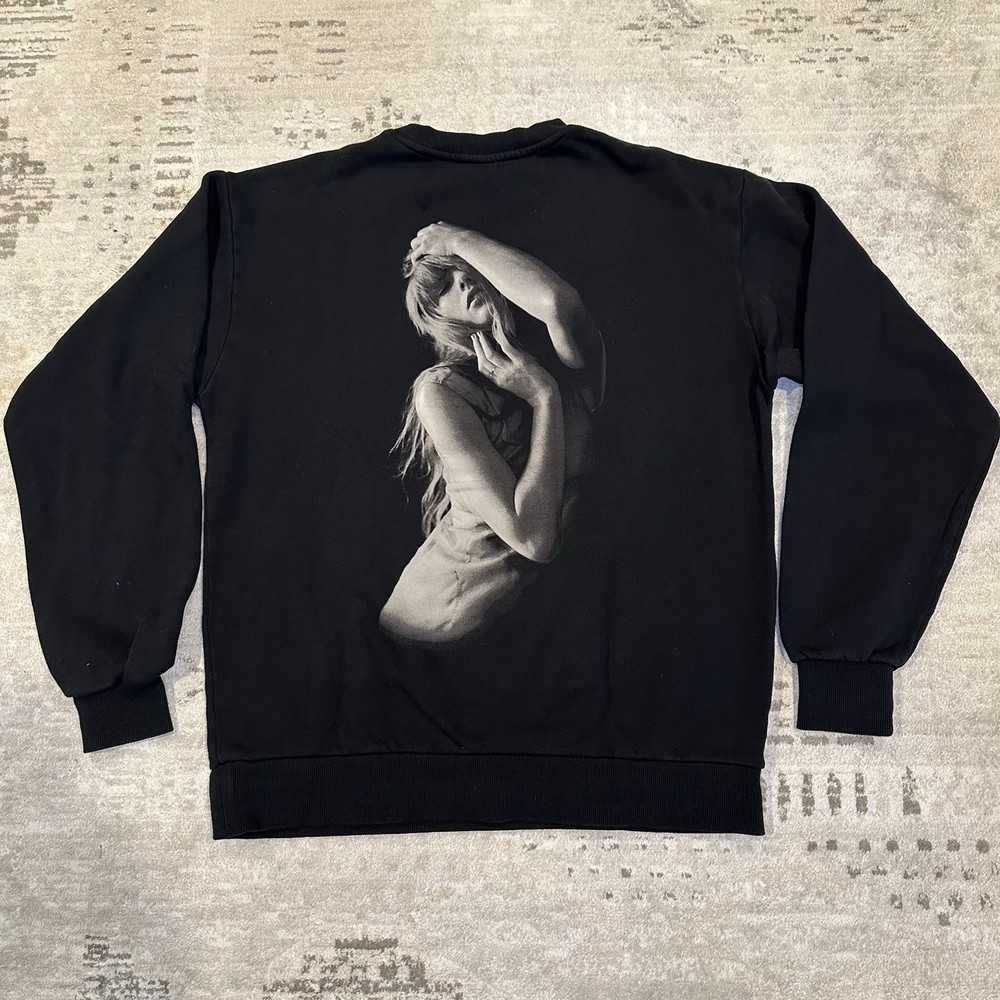 Tortured Poets Department Taylor Swift Sweatshirt Medium Black Crew Neck