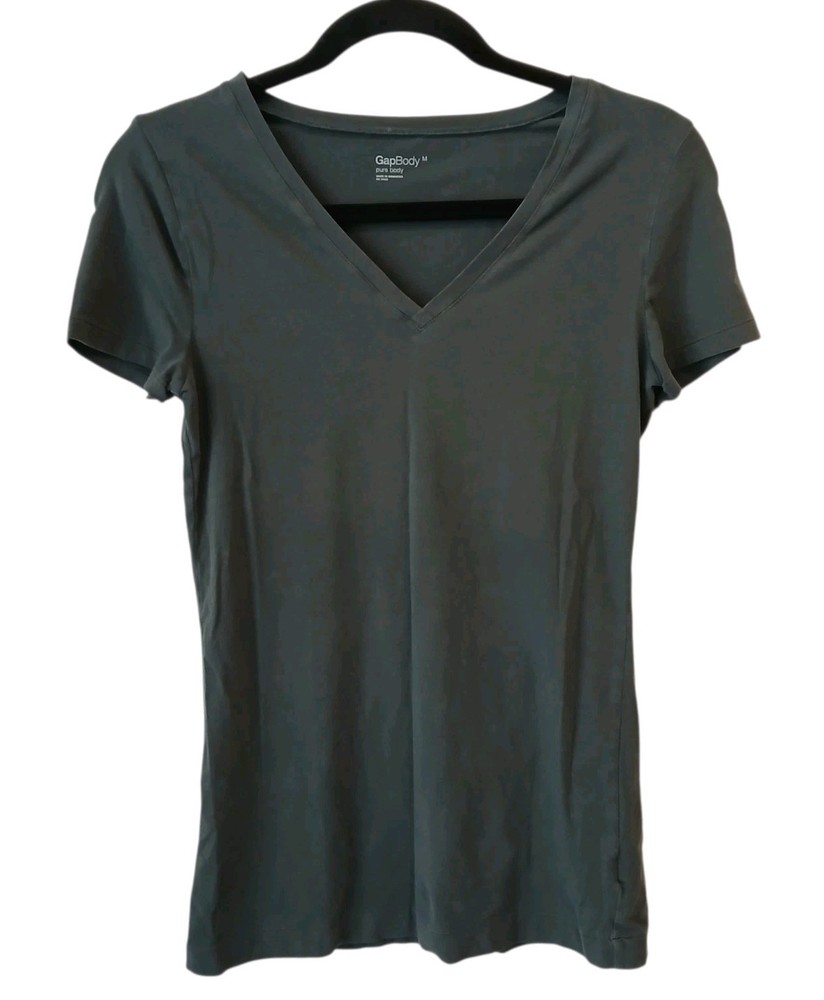 Gapbody Pure Body V-Neck Tshirt Green  Size Medium Soft Athletic Slim Preppy