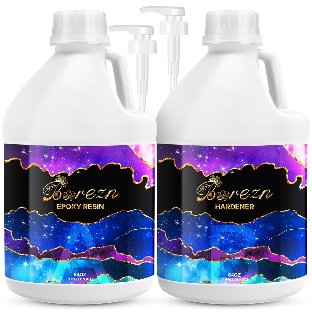 1 Gallon Epoxy Resin Kit with Pumps for Art Crafts Wood Molds