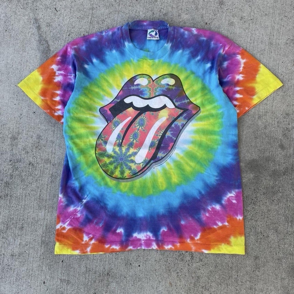 Vintage Rolling Stones Shirt –Men’s XL Tie-Dye 90s Fractal 1994 Tour Concert Tee