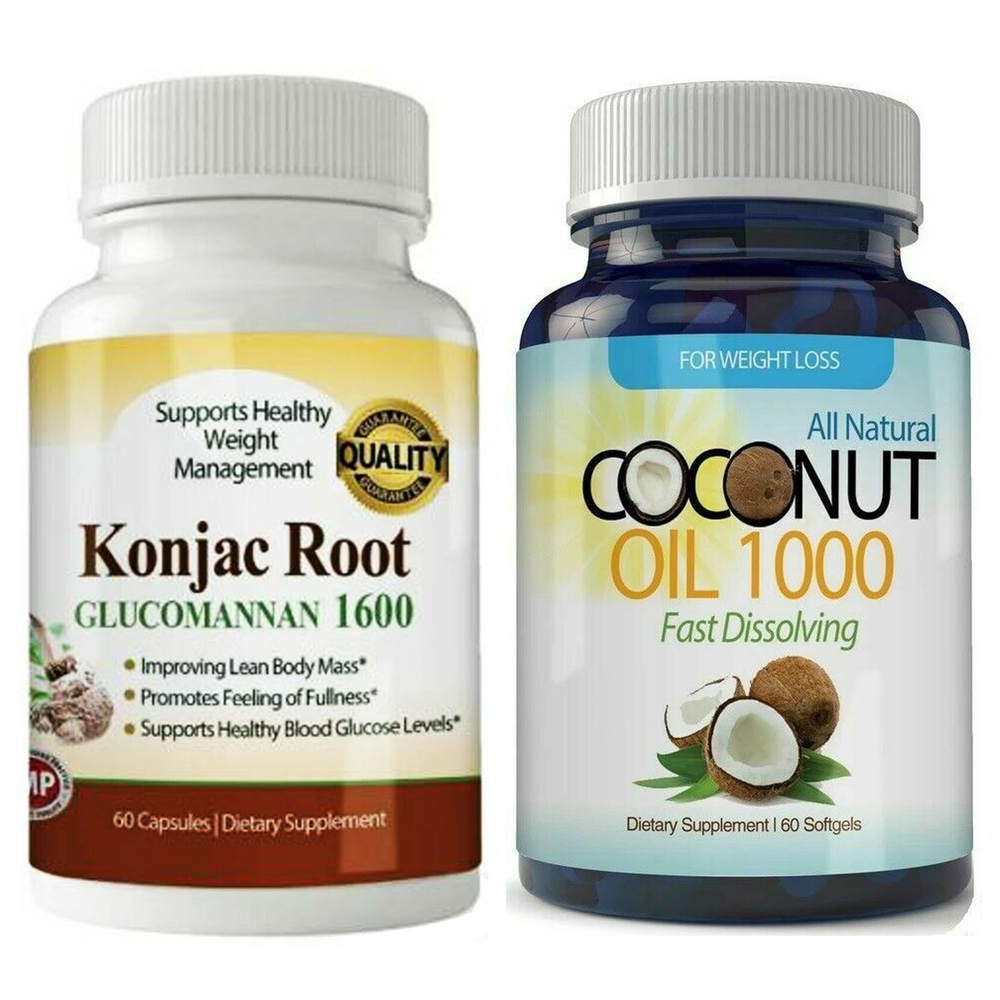 Coconut Oil Fat Burner Softgel & Konjac Root Weight Loss Dietary Supplements