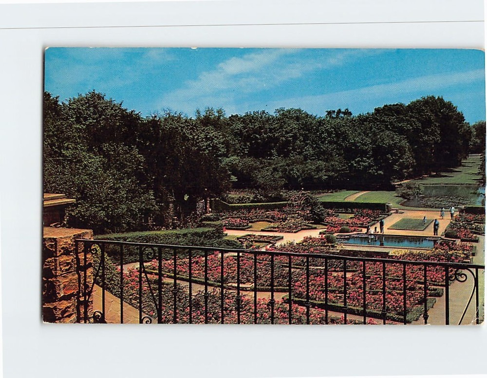 Postcard Rose Beds Botanical Gardens Trinity Park Fort Worth Texas USA