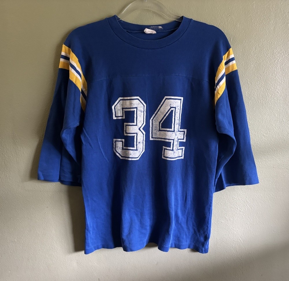 VTG 60s/70s CAMPUS Football Tee/jersey.medium.3/4 Sleeve