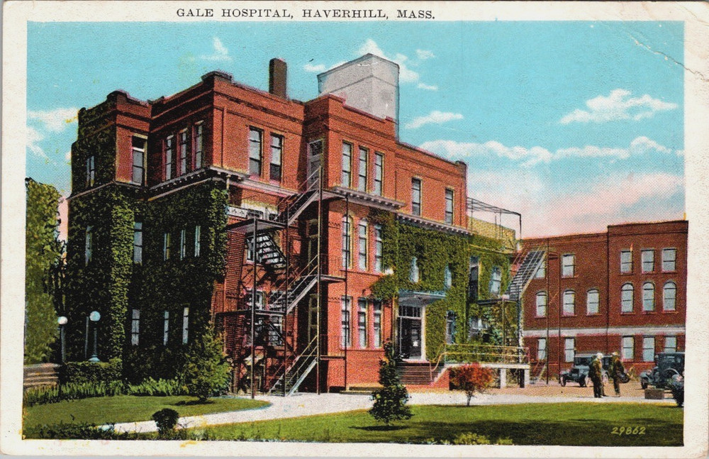 Gale Hospital Building Haverhill Massachusetts Essex County 1930s Postcard