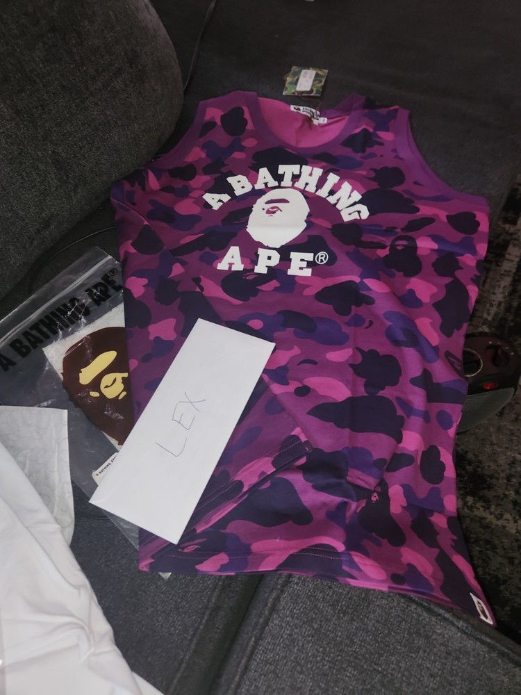 Bape BAPESTAR XXL Purple Tank Top Tshirt 2XL BPE Streetwear