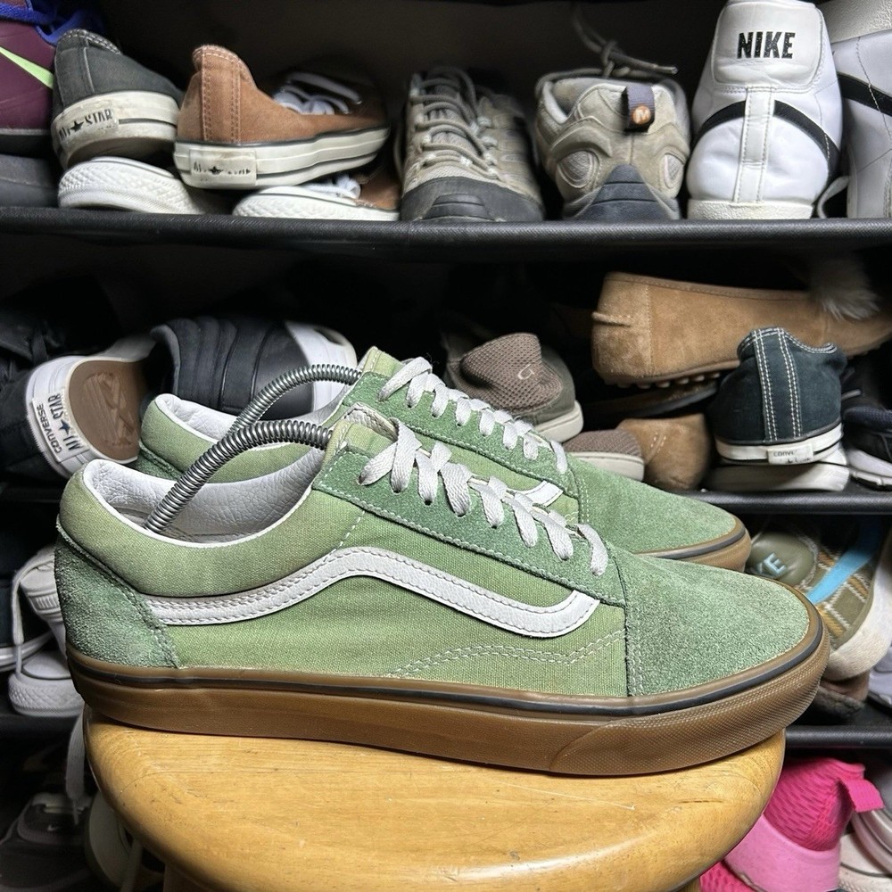 VANS Old Skool Green gum brown Suede Lace Up Sneakers Men's US 11.5 500714