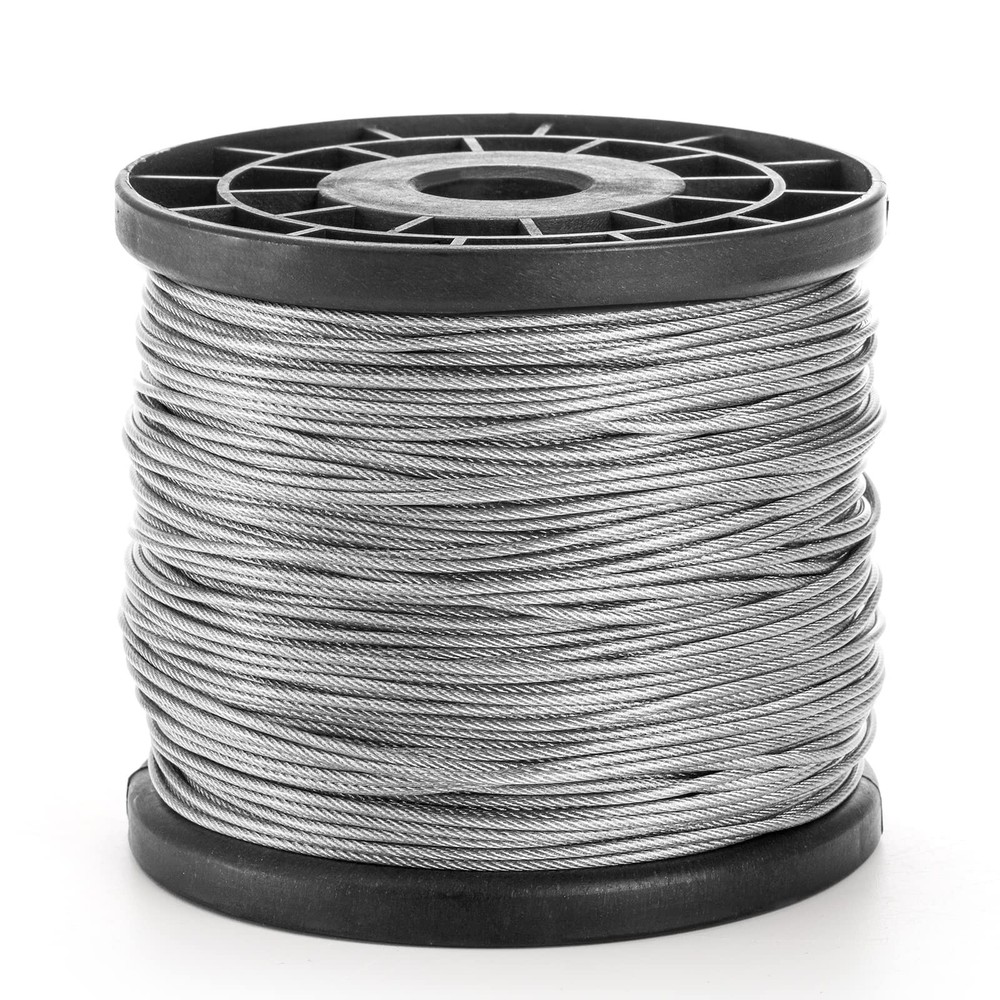 1/16 Inch X 500 Feet Wire Rope Cable, Stainless Steel Braided Wire Stranded Rope
