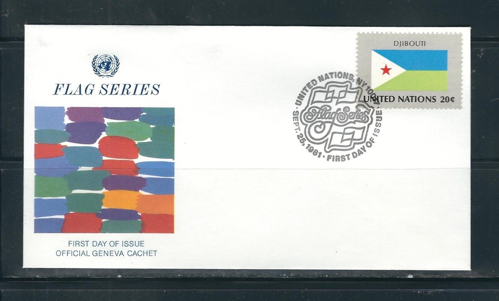 United Nations SC # 350 Flag Series - Djibouti - FDC . Geneva Cachet