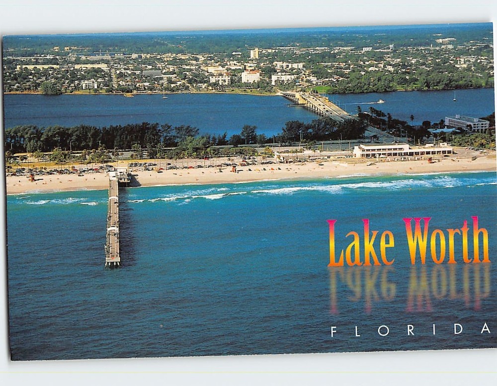 Postcard Aerial View Lake Worth Florida USA