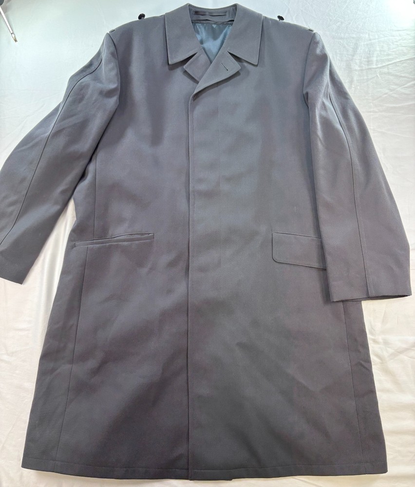 Vintage Navy All Weather Trench Coat Mens Sz 46 Plaid Zip Out Liner