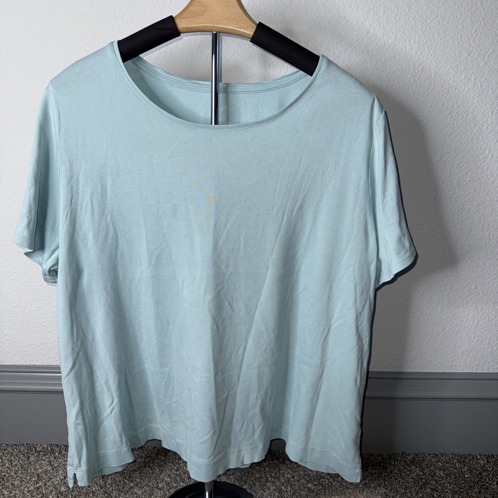 J. Jill Sz XXL Light Blue Crew Neck Short Sleeve Pima Cotton Women's T Shirt