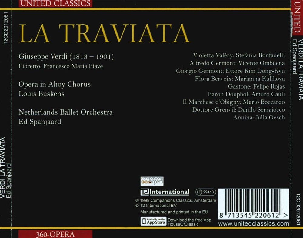 Ed Spanjaard Verdi: La Traviata New Cd