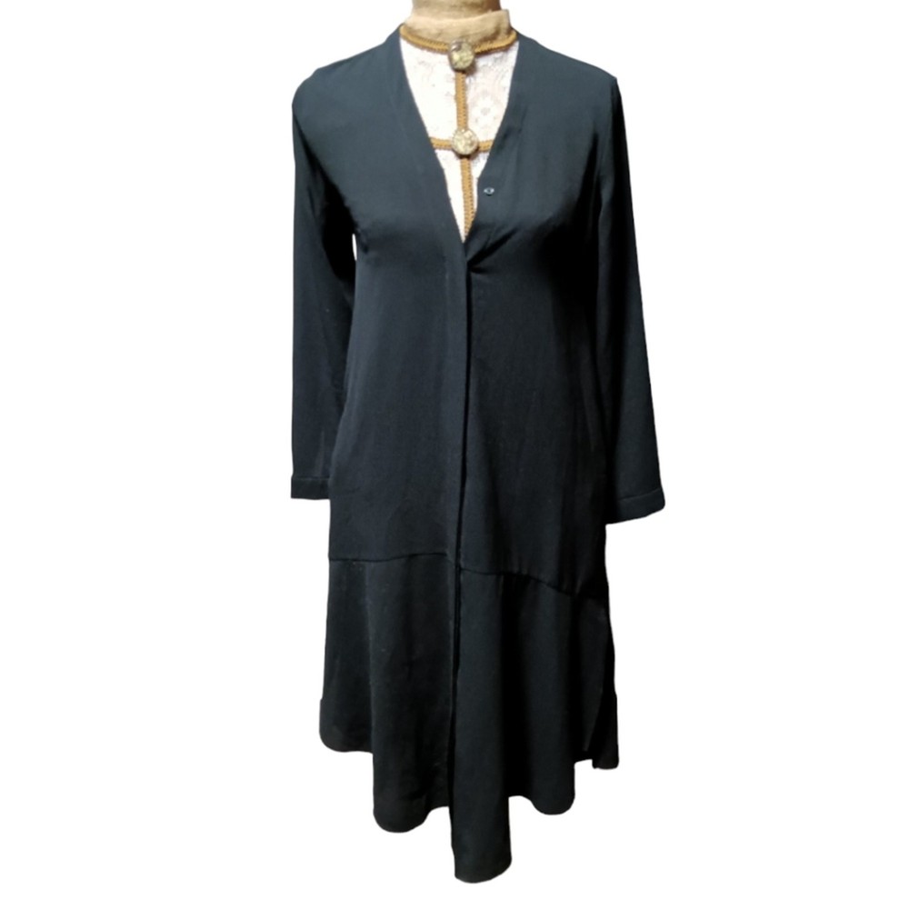 COS button front black dress 395592