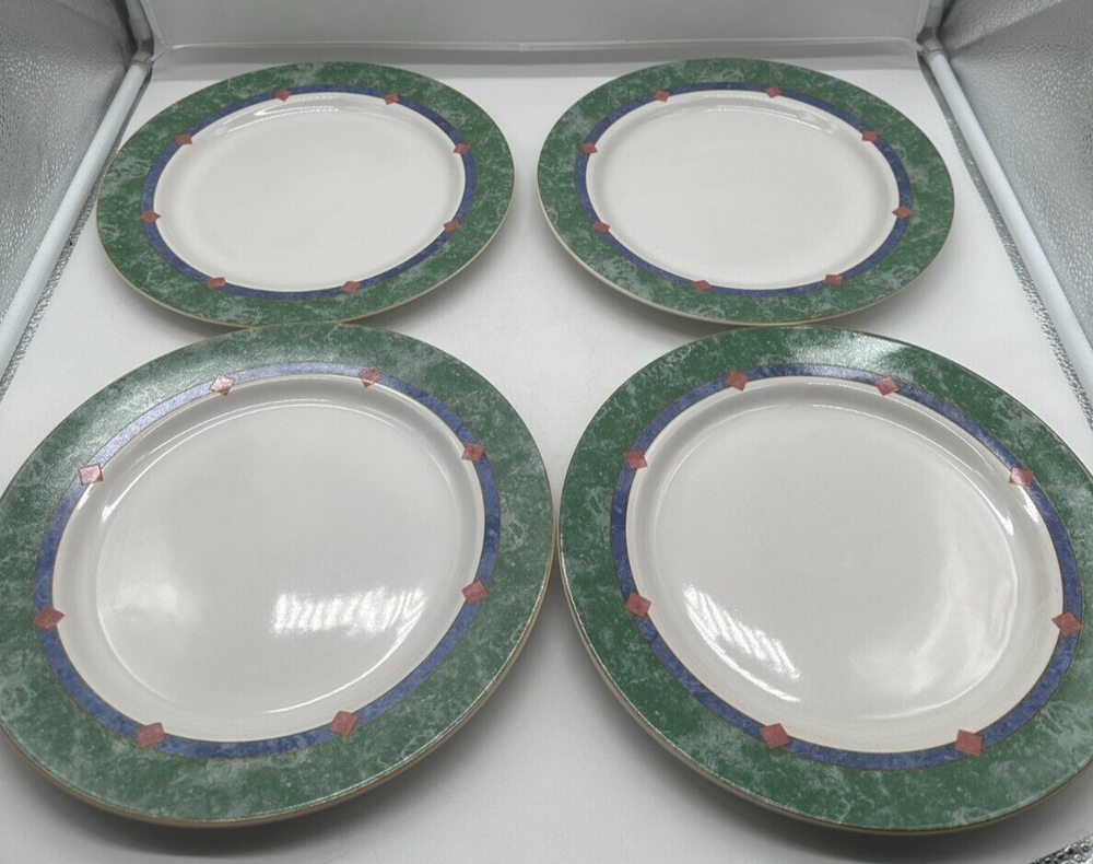 Pfaltzgraff AMALFI Mediterranean CLASSIC  Set of 4 DINNER PLATES Green