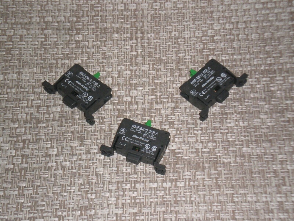 New Lot of 3 Allen Bradley 800F-BX10 Ser A Contact 1 NO, 10 Amp USA Stock
