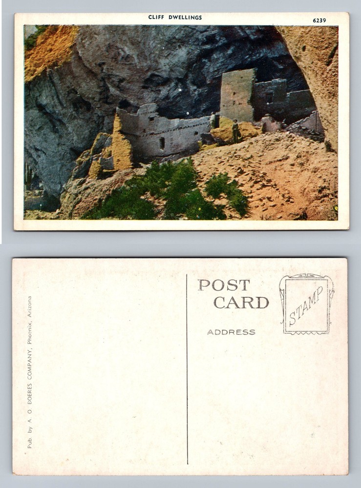 Arizona, AZ-Arizona, Ancient Cliff Dwelling Souvenir View Vintage Postcard