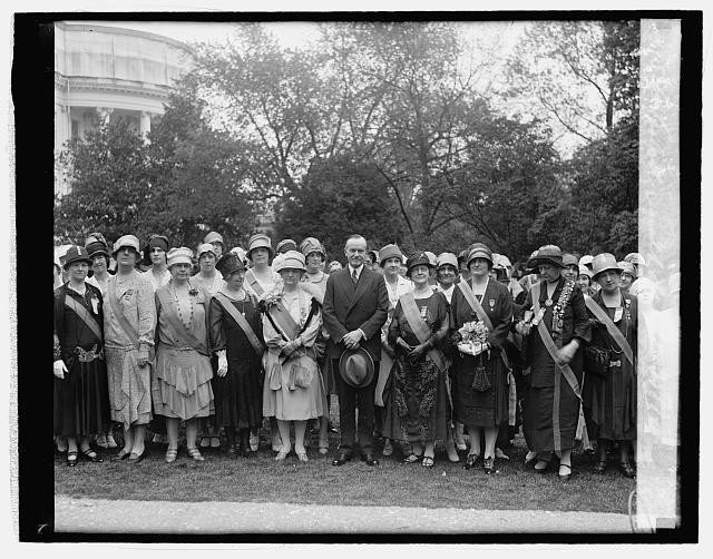 Calvin Coolidge with Daughters of 1812,4/26/27,President of the United States,1