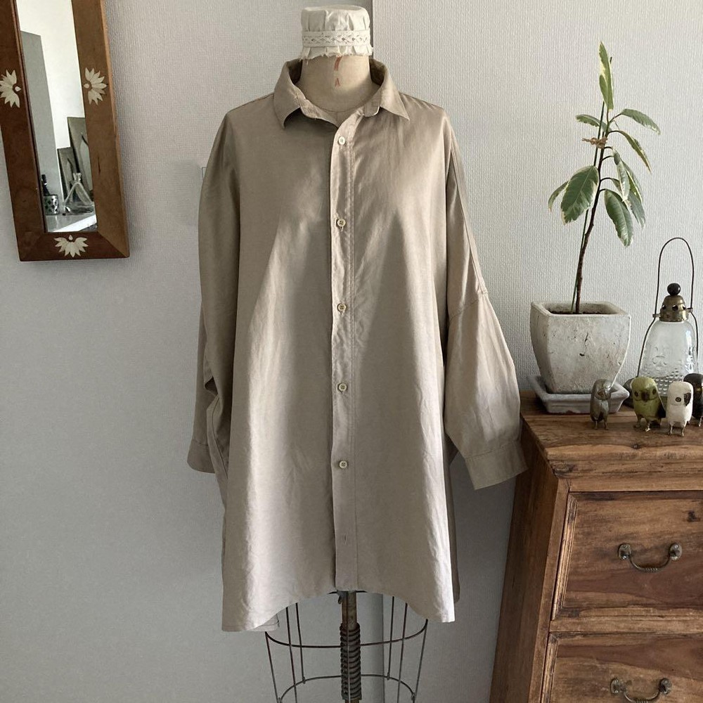 Ichi Wide Overshirt Beige, Big Fit, Cute Silhouette, New