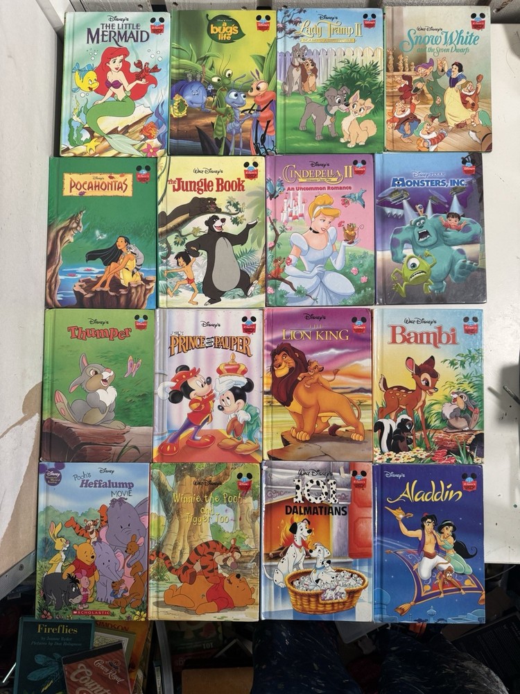 Lot of 16 Disney Hardcover Children’s Books Lion King Aladdin Bambi